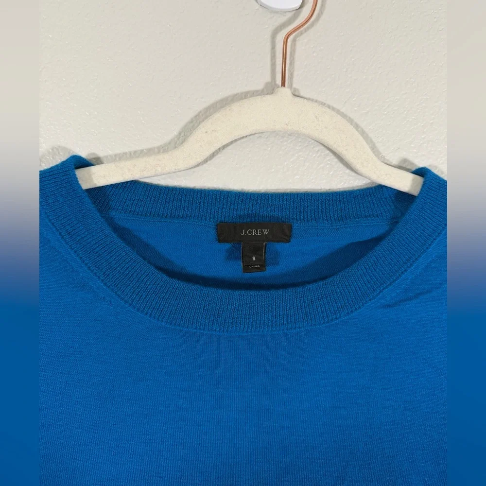 J. Crew Sweater Crew Top Pullover Vibrant Blue Knit Top 100% Merino Wool Women S